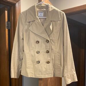 Old Navy Tan Peacoat Classic Double-Breasted Style